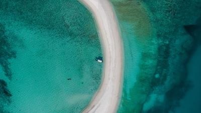 Island sand ocean 4k wallpaper