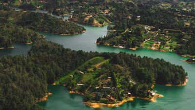 Islands water aerial view 4k wallpaper