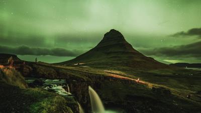 Kirkjufell mountain waterfall 4k wallpaper