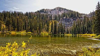 Lake mountain forest autumn landscape 4k wallpaper
