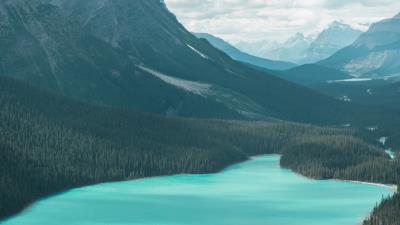 Lake mountains forest pic 4k wallpaper