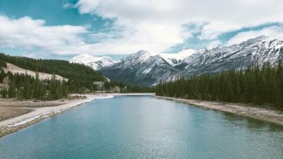 Lake mountains landscape 4k wallpaper