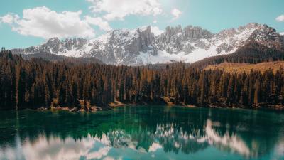 Lake mountains reflection image 4k wallpaper