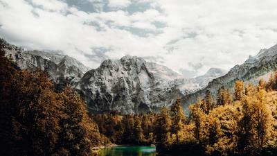 Lake mountains rocks picture 4k wallpaper