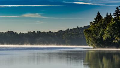 Lake water steam 4k wallpaper