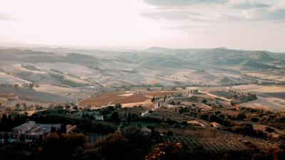 Landscape aerial view fog 4k wallpaper