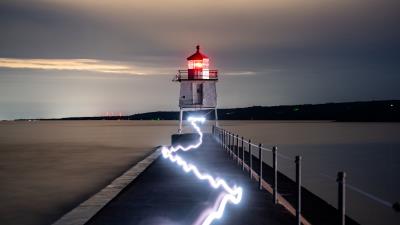 Lighthouse building sea picture 4k wallpaper