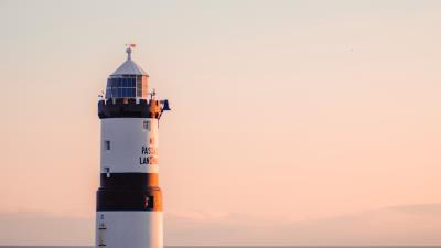 Lighthouse water horizon 4k wallpaper