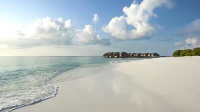 Maldives beach sand sea tropics 4k wallpaper