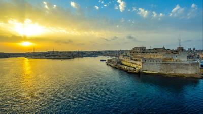 Malta sunrise valletta harbor 4k wallpaper