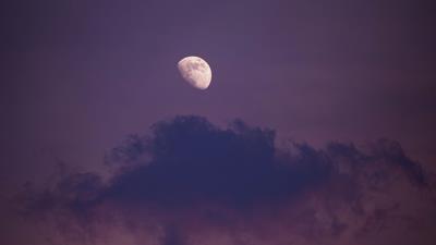 Moon clouds sky image 4k wallpaper