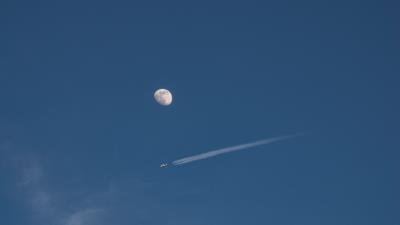 Moon full moon plane 4k wallpaper