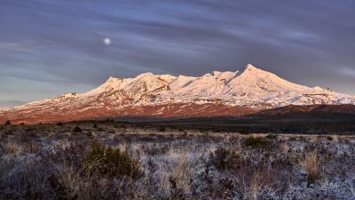 Moon mountains peak 4k wallpaper