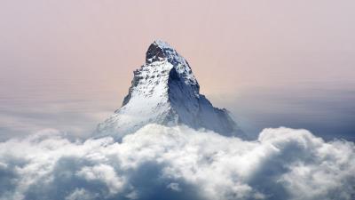 Mountain clouds peak image 4k wallpaper