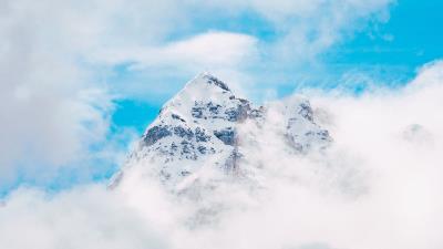 Mountain peak clouds picture 4k wallpaper