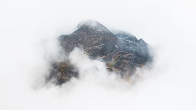 Mountain peak clouds wall 4k wallpaper