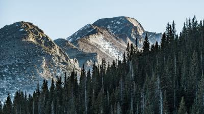 Mountain peak trees image 4k wallpaper