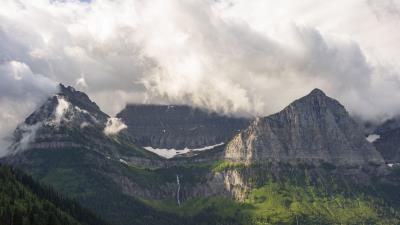 Mountain rocks clouds 4k wallpaper