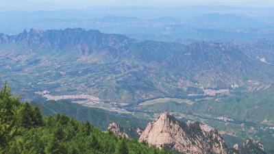 Mountains aerial view haze 4k wallpaper