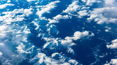 Mountains clouds aerial view picture 4k wallpaper