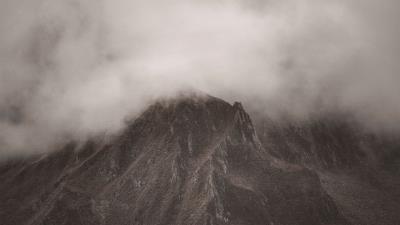 Mountains clouds fog wall 4k wallpaper