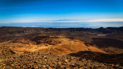 Mountains crater volcanic 4k wallpaper
