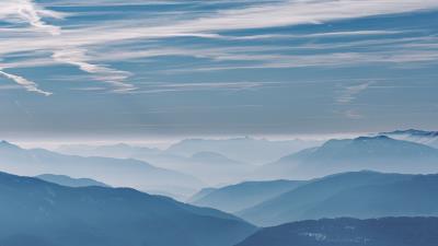 Mountains fog haze image 4k wallpaper