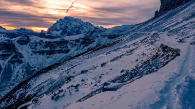 Mountain snow peaks 4k wallpaper