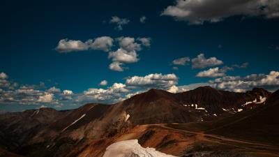 Mountains hills clouds 4k wallpaper