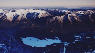 Mountains hills lake 4k wallpaper