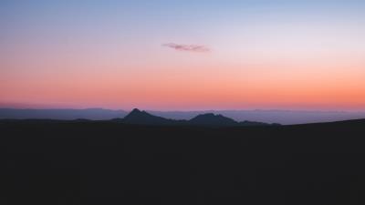 Mountains horizon sunset 4k wallpaper