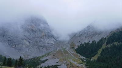 Mountains lake fog photo 4k wallpaper