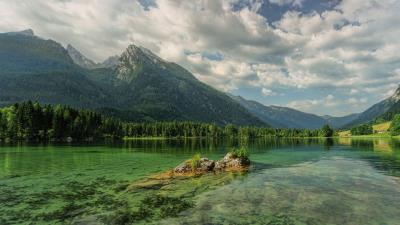 Mountains lake hintersee 4k wallpaper
