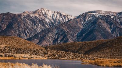 Mountains lake valley 4k wallpaper