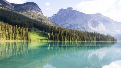 Mountains landscape trees lake peyto 4k wallpaper