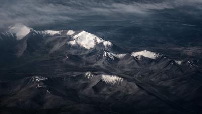 Mountains mountain range aerial view 4k wallpaper