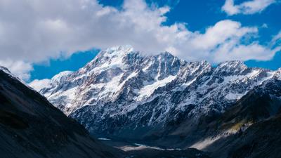 Mountains new zealand sky clouds 4k wallpaper