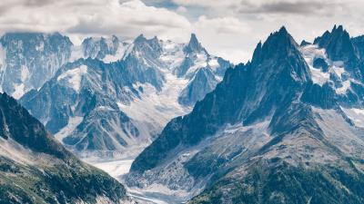 Mountains peaks aerial view image 4k wallpaper