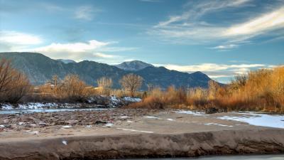 Mountains peaks plants 4k wallpaper