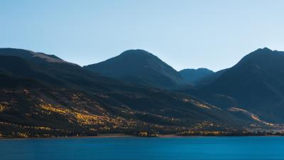 Mountains river sky flowers 4k wallpaper