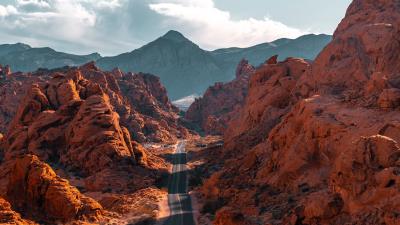 Mountains road aerial view picture 4k wallpaper