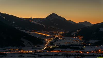 Mountains rocks city 4k wallpaper