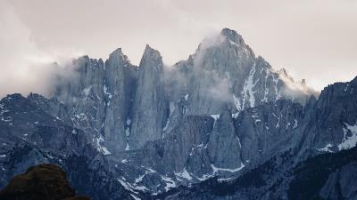 Mountains rocks clouds 4k wallpaper