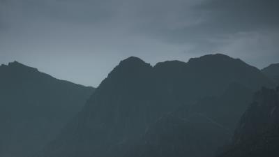 Mountains rocks evening 4k wallpaper