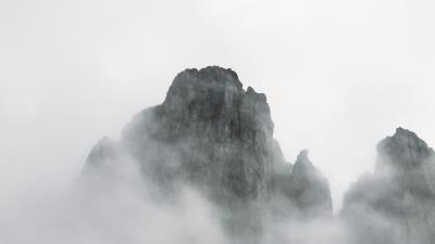 Mountains rocks fog picture 4k wallpaper