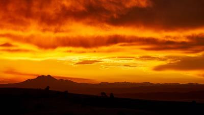 Mountains silhouette sunset 4k wallpaper