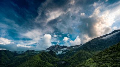Mountains sky clouds image 4k wallpaper