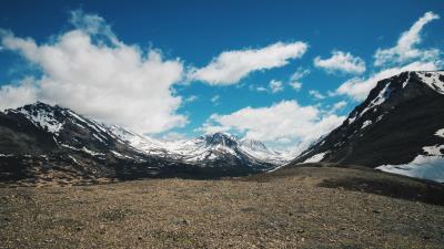Mountains sky clouds 4k wallpaper