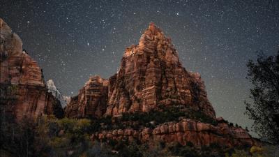 Mountain starry sky night 4k wallpaper