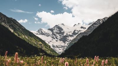 Mountains slopes snow 4k wallpaper